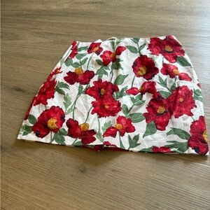 Floral Red and Green endless rose skirt